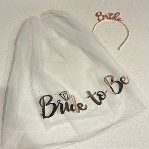 Bride to be vail & headband